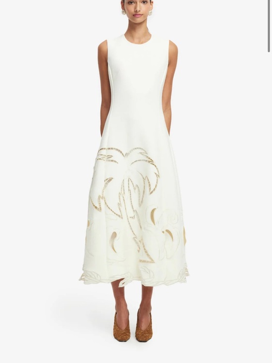 Leo Lin Dresses & Skirts - Vanilla Cleo Applique Sleeveless Midi Dress